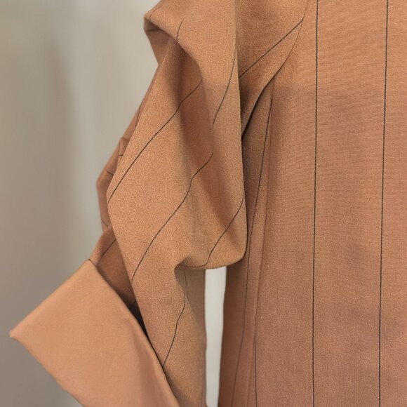 Danielle Bernstein - Mustard Pinstripe Suit - Blazer & Trousers Set - Picture 3 of 11